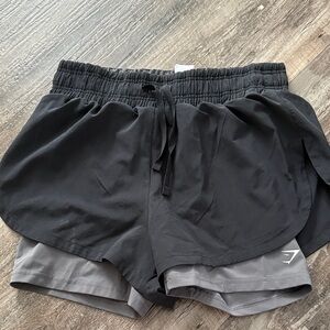 Gymshark Black and Gray Women's Athletic Shorts